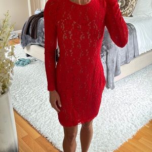 Red lace express dress